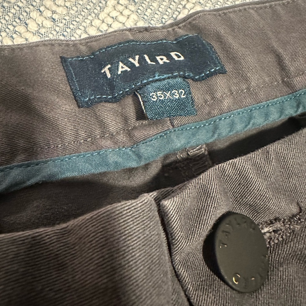 TAYLRD Men’s Dark Green/Grey Tech Chinos Sz 35x32 - Picture 4 of 7